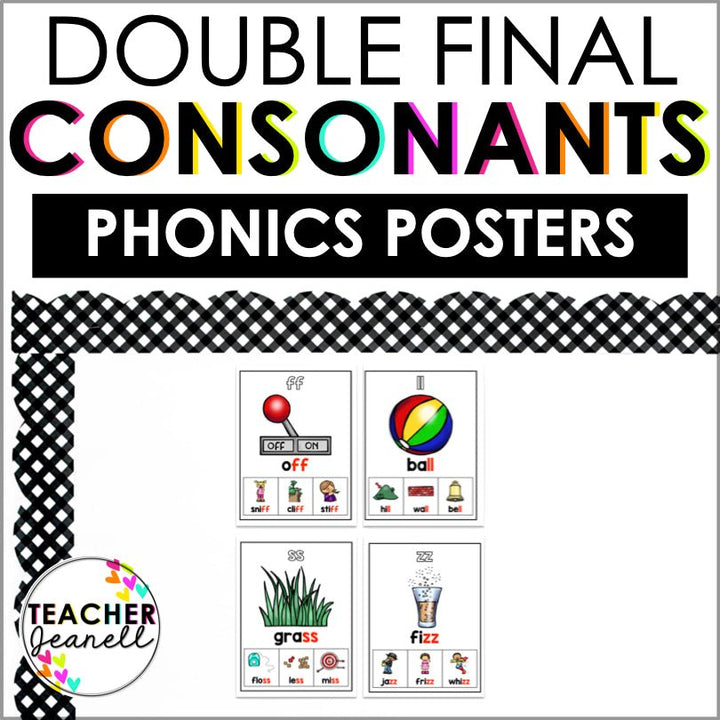 Double Consonant Ending Posters | Phonics Posters - Teacher Jeanell