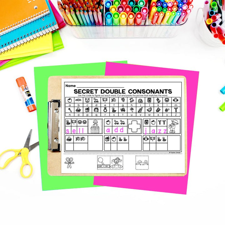 Double Consonants Secret Words Phonemic Awareness Activity - Teacher Jeanell