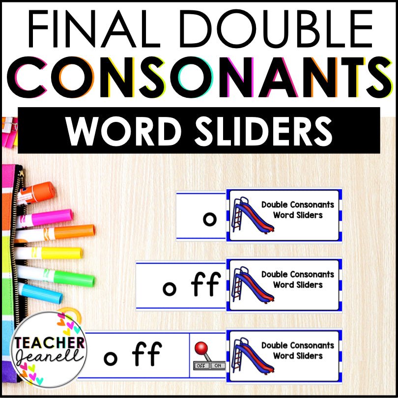 Double Final Consonants Segmenting and Blending Cards Word Sliders - Teacher Jeanell