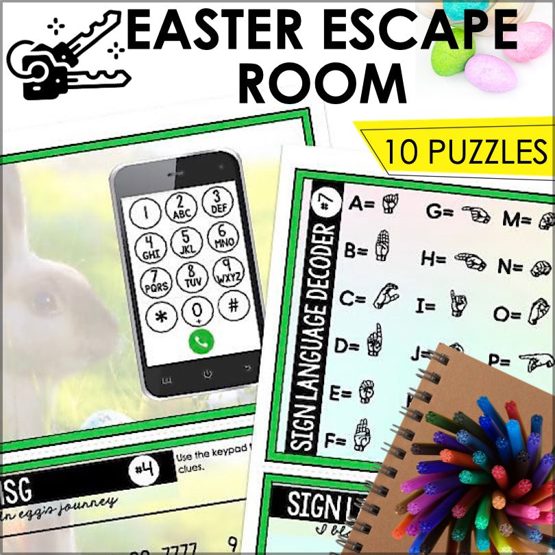 Easter Escape Room Game | Kids Printable Easter Game | Kids Puzzle Adventure Kit - Teacher Jeanell