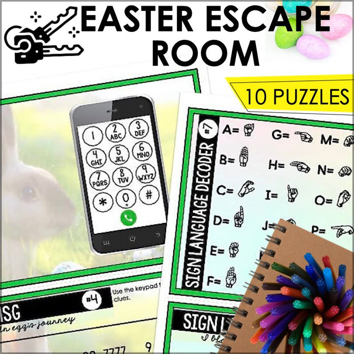 Easter Escape Room Game | Kids Printable Easter Game | Kids Puzzle Adventure Kit - Teacher Jeanell