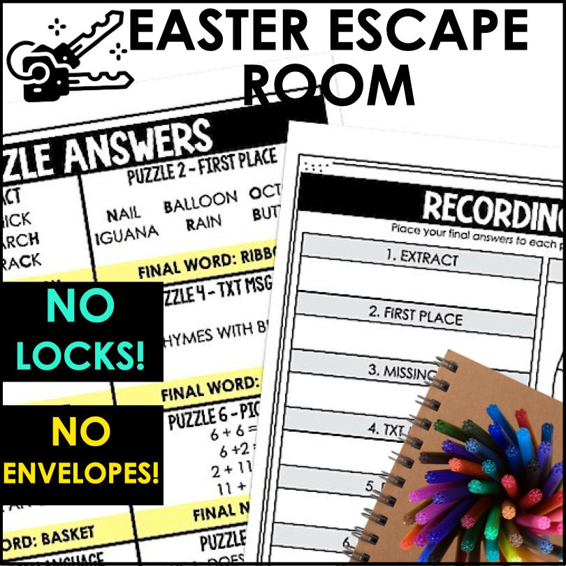 Easter Escape Room Game | Kids Printable Easter Game | Kids Puzzle Adventure Kit - Teacher Jeanell