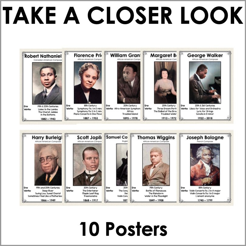 Famous Black Composers Poster Set - Teacher Jeanell