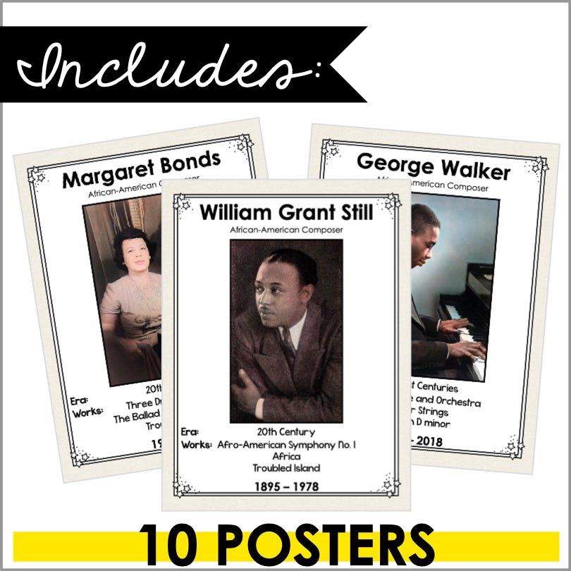 Famous Black Composers Poster Set - Teacher Jeanell