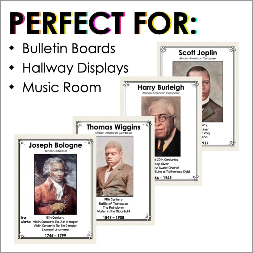 Famous Black Composers Poster Set - Teacher Jeanell
