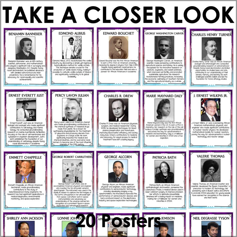 Famous Black Scientists Bulletin Board Poster Set - Teacher Jeanell