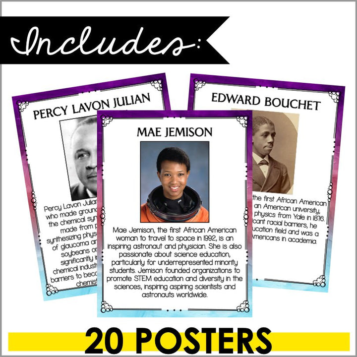 Famous Black Scientists Bulletin Board Poster Set - Teacher Jeanell