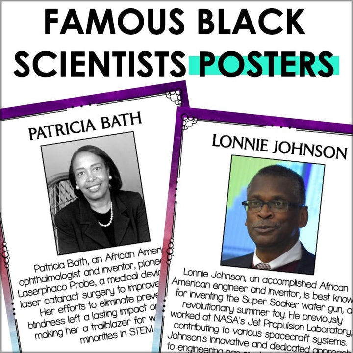 Famous Black Scientists Bulletin Board Poster Set - Teacher Jeanell