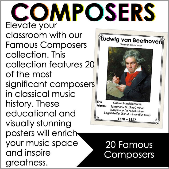 Famous Classical Composers Poster Set - Teacher Jeanell