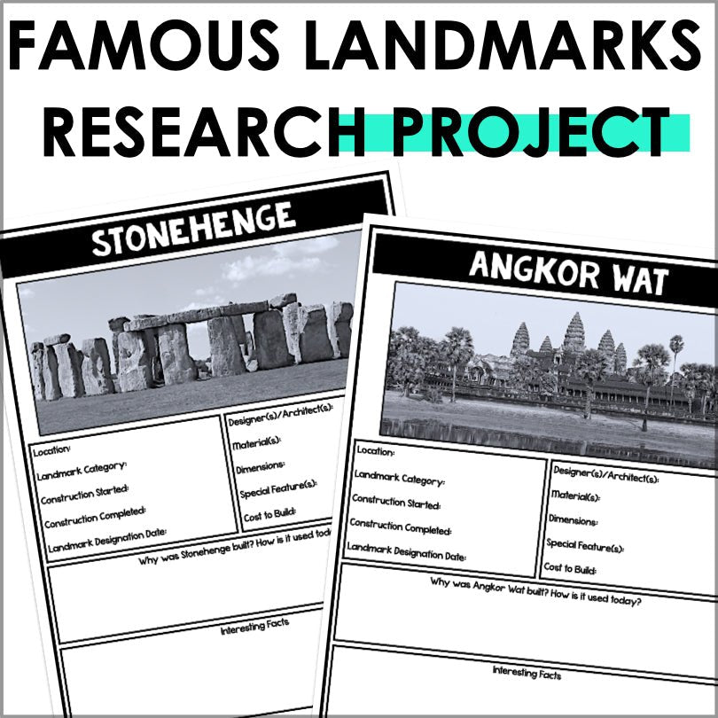 Famous Landmarks Research Project - Teacher Jeanell