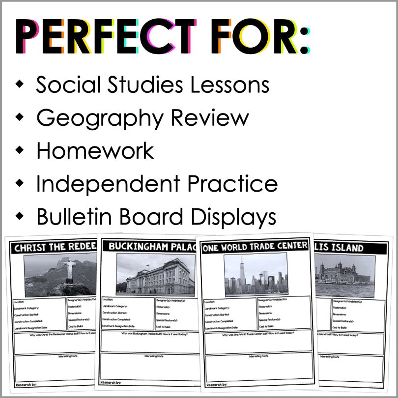 Famous Landmarks Research Project - Teacher Jeanell