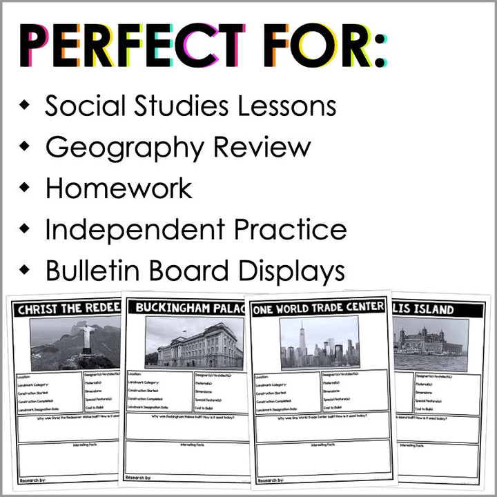 Famous Landmarks Research Project - Teacher Jeanell