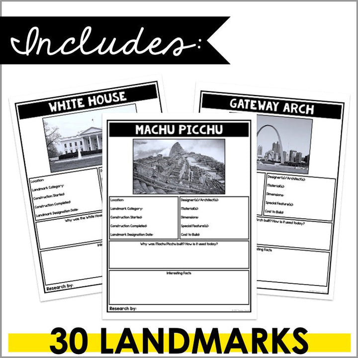 Famous Landmarks Research Project - Teacher Jeanell
