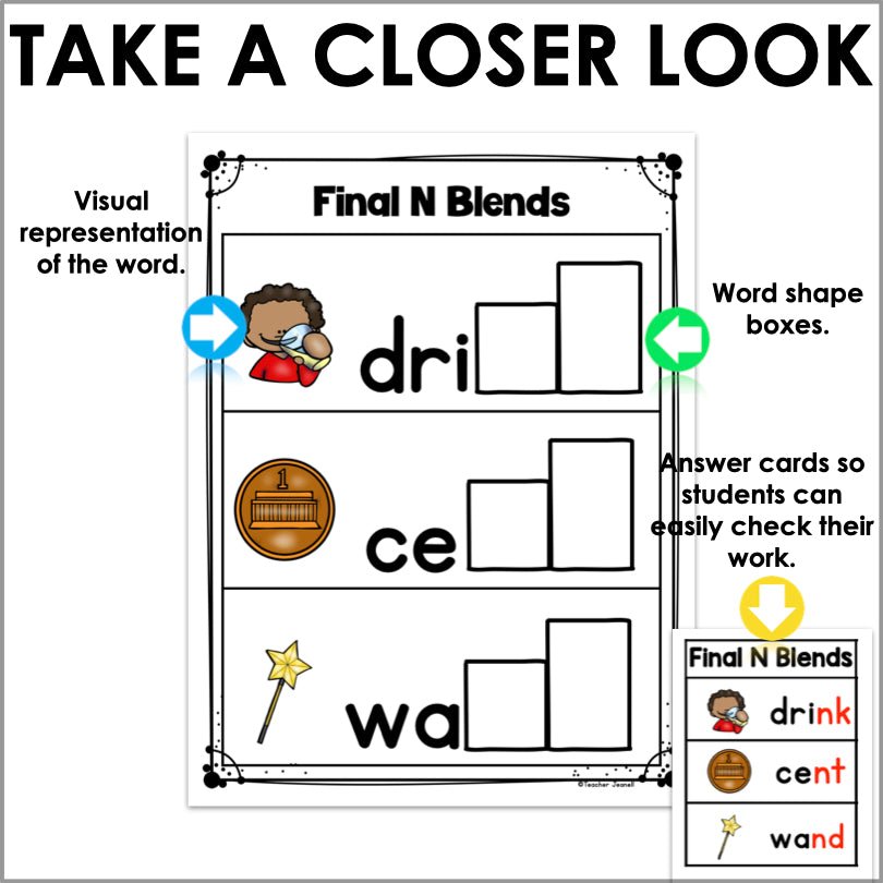 Final Consonant Blends Magnetic Letter Activities - Teacher Jeanell