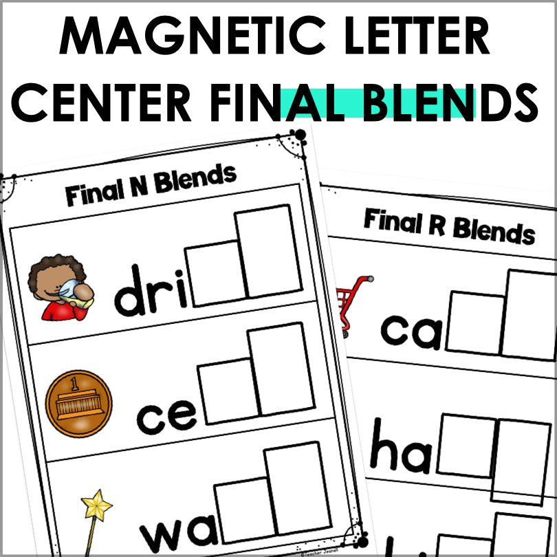 Final Consonant Blends Magnetic Letter Activities - Teacher Jeanell