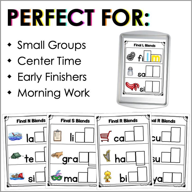 Final Consonant Blends Magnetic Letter Activities - Teacher Jeanell