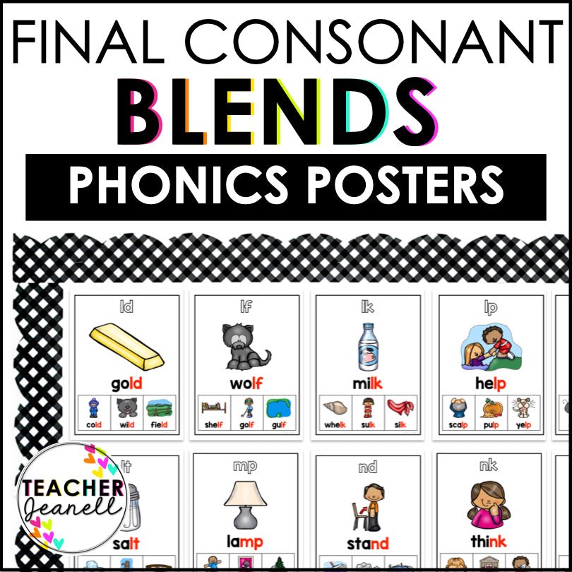 Final Consonant Blends Poster Set - Teacher Jeanell