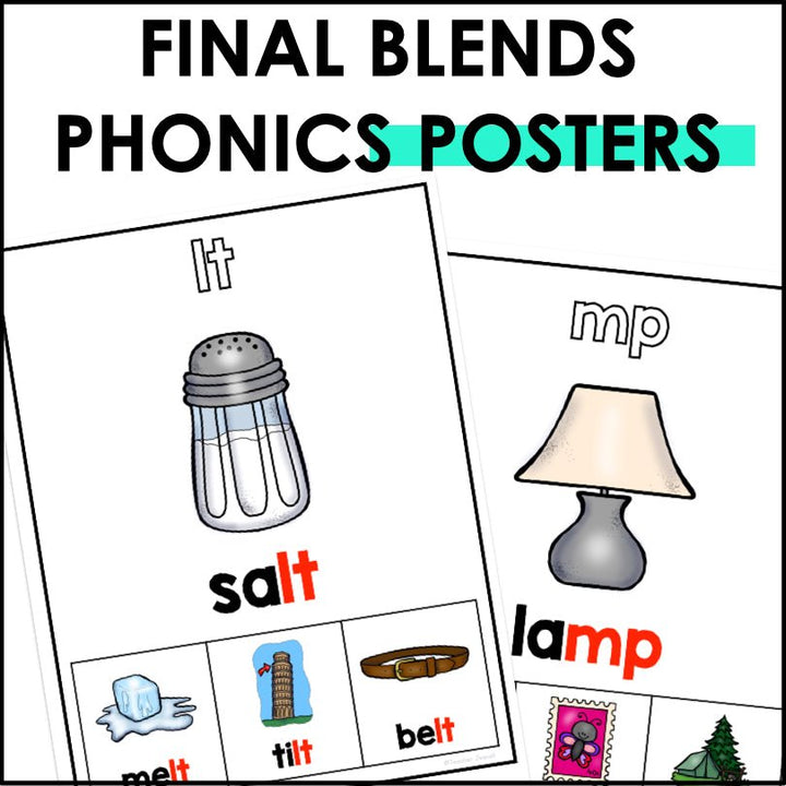 Final Consonant Blends Poster Set - Teacher Jeanell