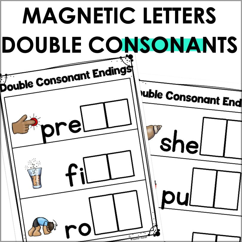 Final Double Consonants Magnetic Letter Activities - Teacher Jeanell