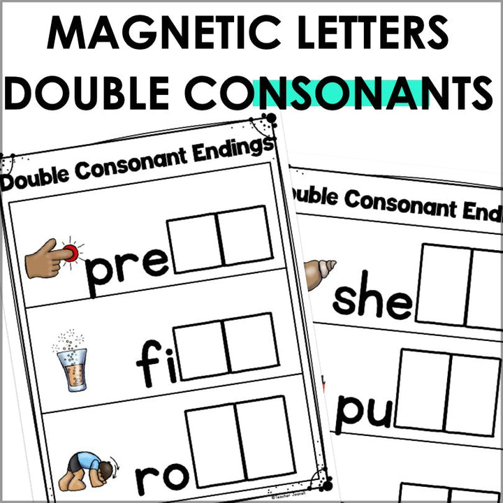 Final Double Consonants Magnetic Letter Activities - Teacher Jeanell
