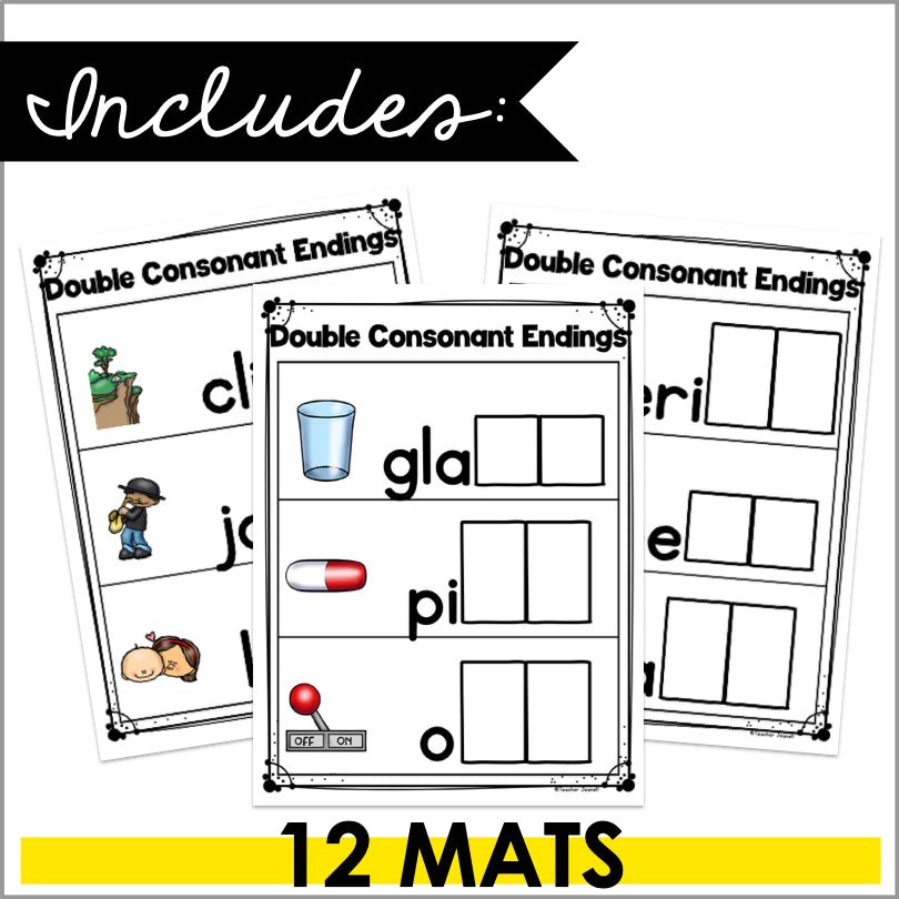 Final Double Consonants Magnetic Letter Activities - Teacher Jeanell