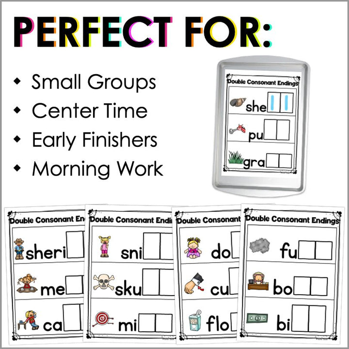 Final Double Consonants Magnetic Letter Activities - Teacher Jeanell