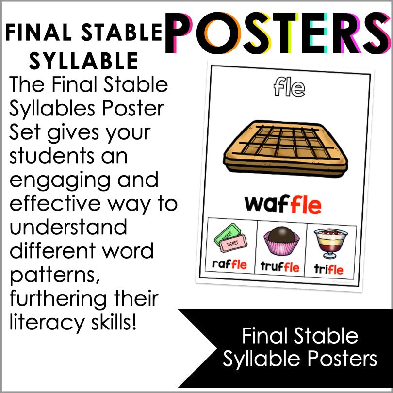 Final Stable Syllables Poster Set - Teacher Jeanell