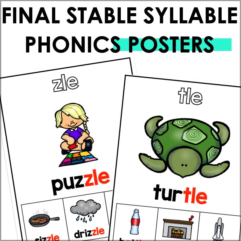 Final Stable Syllables Poster Set - Teacher Jeanell