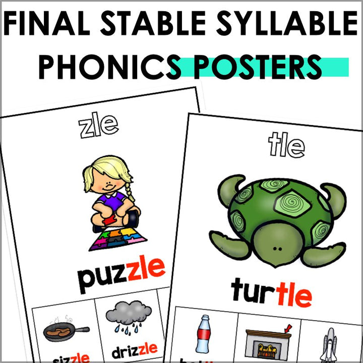 Final Stable Syllables Poster Set - Teacher Jeanell