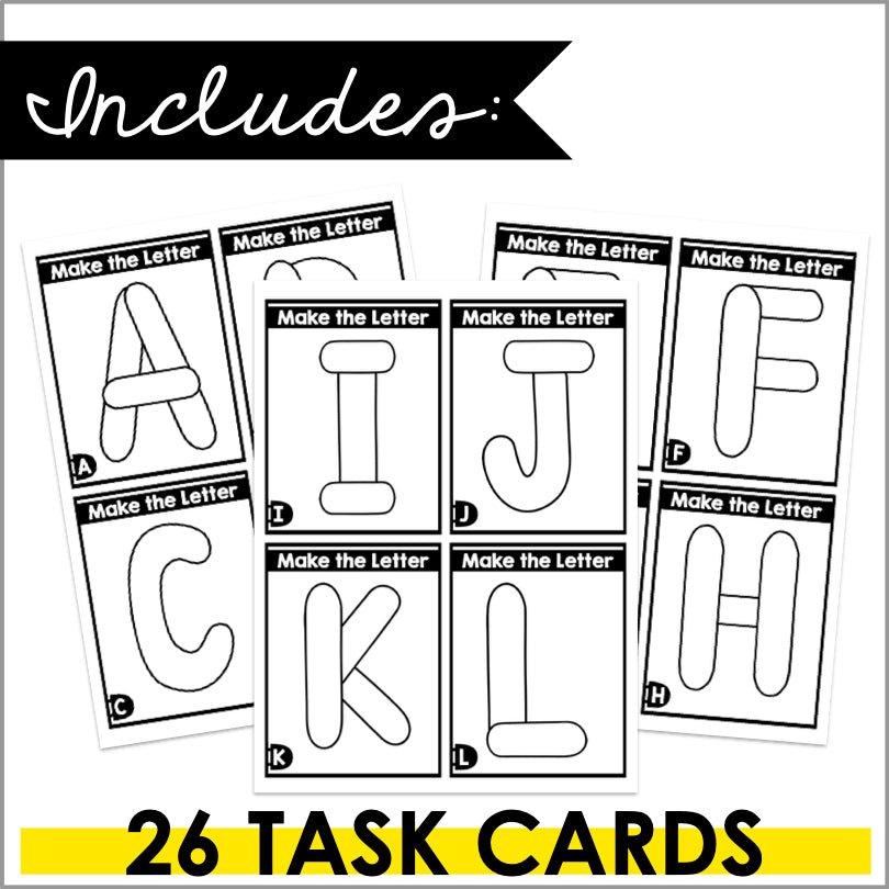 Fine Motor Skills Activities Letters and Numbers Playdough Task Cards - Teacher Jeanell