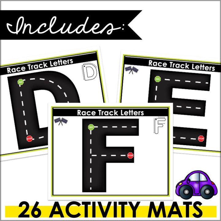 Fine Motor Skills Activities Race Car Track Alphabet Letters and Numbers - Teacher Jeanell