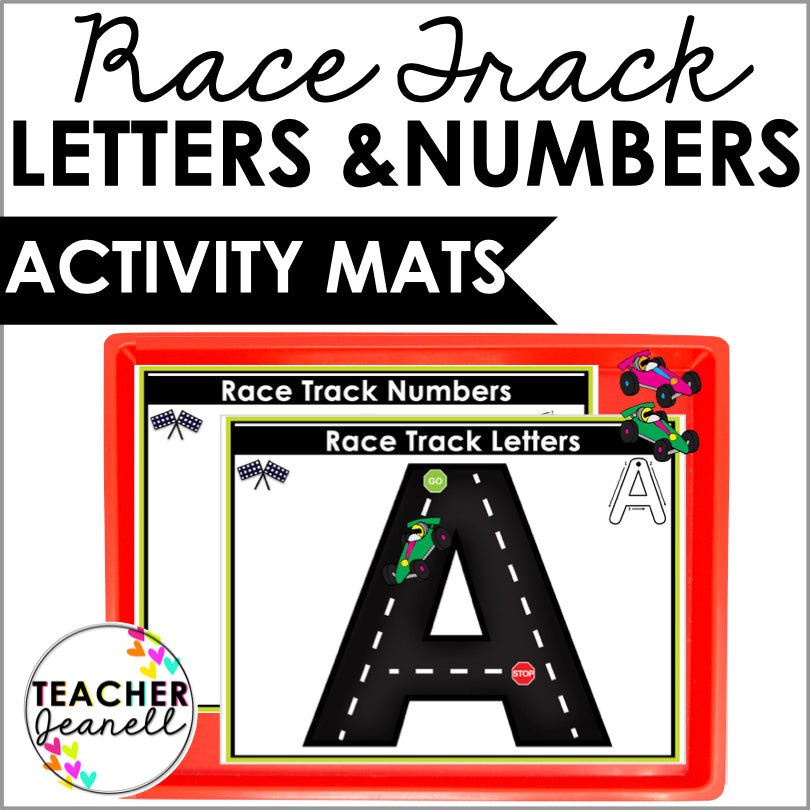 Fine Motor Skills Activities Race Car Track Alphabet Letters and Numbers - Teacher Jeanell