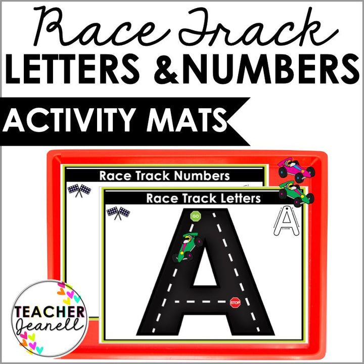 Fine Motor Skills Activities Race Car Track Alphabet Letters and Numbers - Teacher Jeanell
