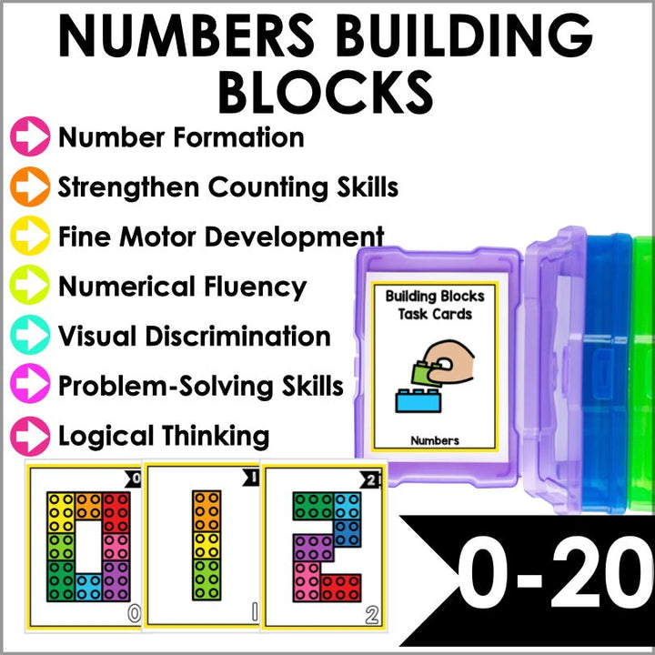 Fine Motor Task Boxes Letters and Numbers Bundle | Building Blocks - Teacher Jeanell
