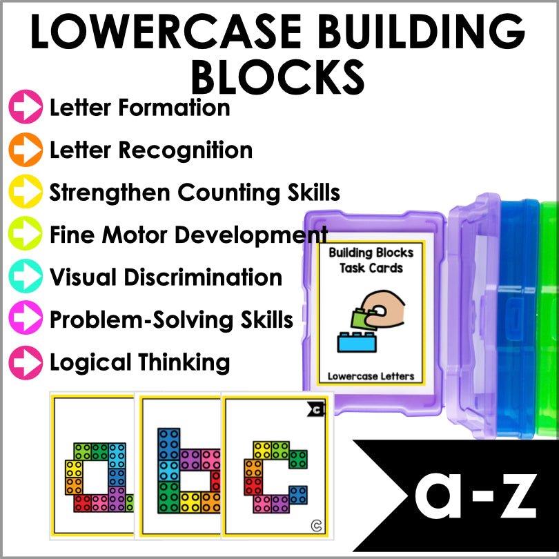 Fine Motor Task Boxes Letters and Numbers Bundle | Building Blocks - Teacher Jeanell