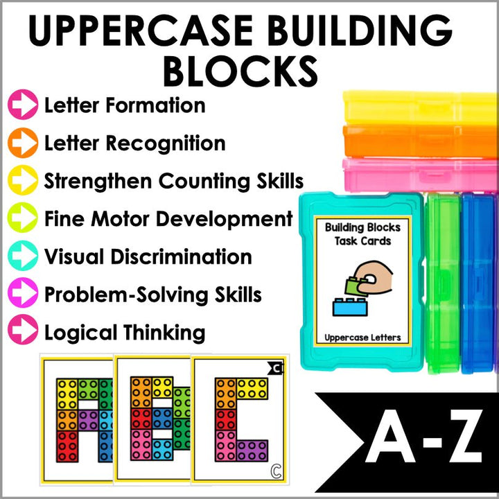 Fine Motor Task Boxes Letters and Numbers Bundle | Building Blocks - Teacher Jeanell