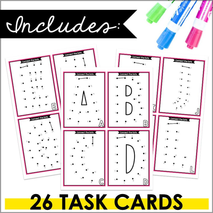 Fine Motor Task Boxes Letters and Numbers Bundle | Connect the Dots | Dot-to-Dot - Teacher Jeanell