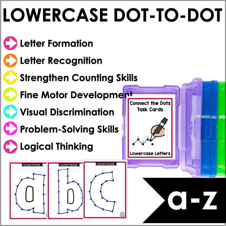 Fine Motor Task Boxes Letters and Numbers Bundle | Connect the Dots | Dot-to-Dot - Teacher Jeanell