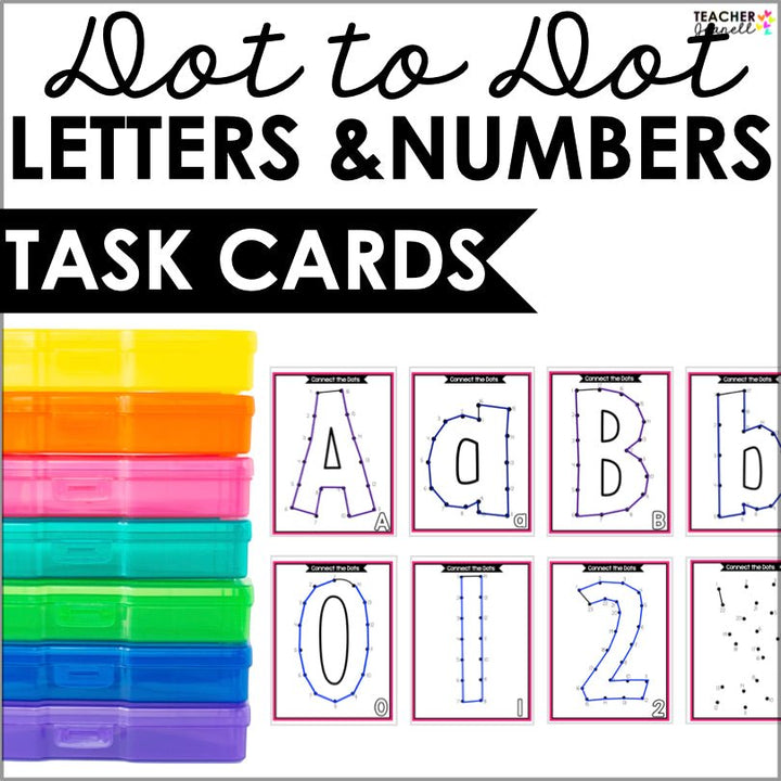 Fine Motor Task Boxes Letters and Numbers Bundle | Connect the Dots | Dot-to-Dot - Teacher Jeanell