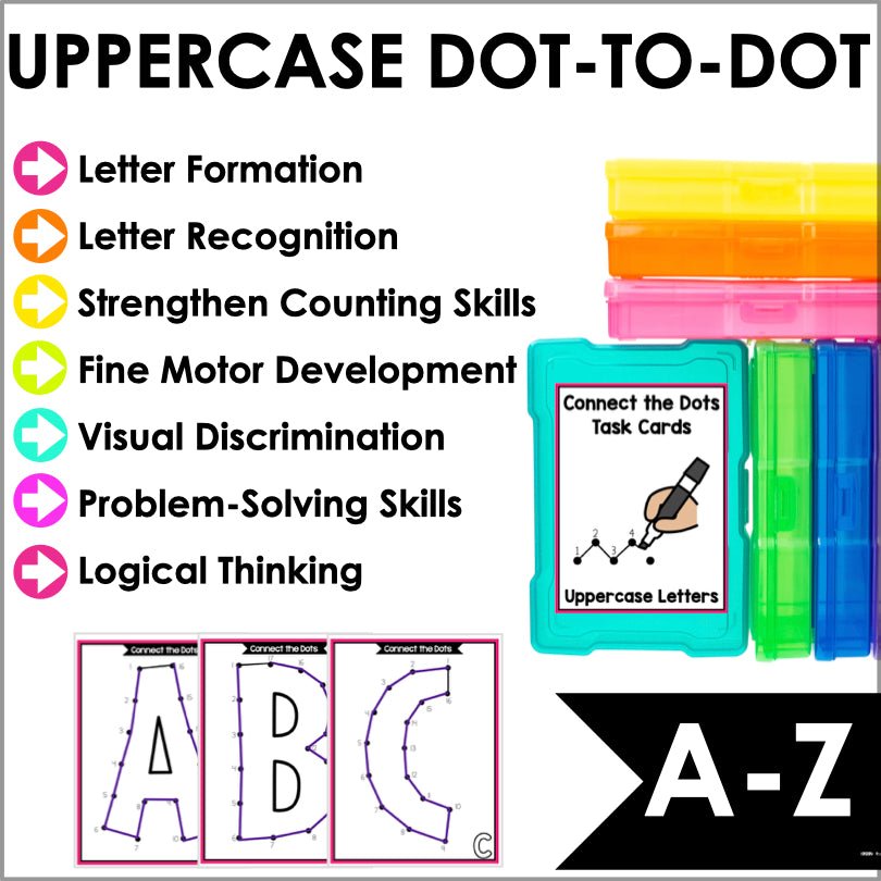 Fine Motor Task Boxes Letters and Numbers Bundle | Connect the Dots | Dot-to-Dot - Teacher Jeanell