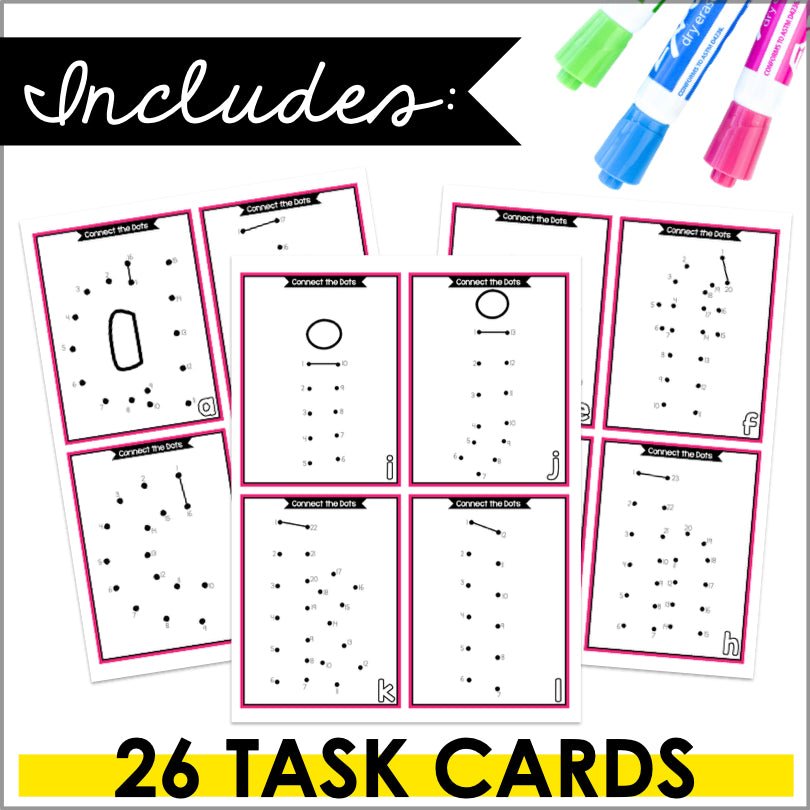 Fine Motor Task Boxes Letters and Numbers Bundle | Connect the Dots | Dot-to-Dot - Teacher Jeanell