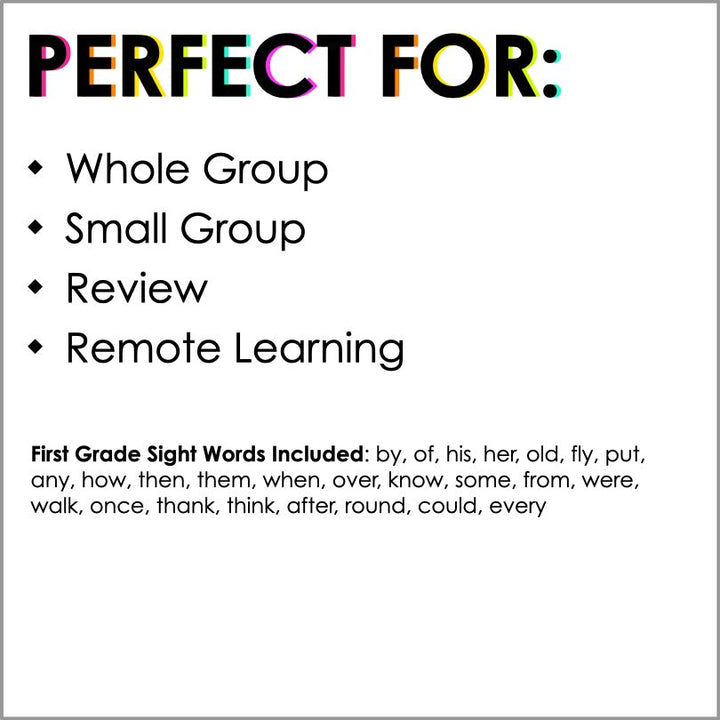 First Grade Sight Word Powerpoint Trivia Game | Phonemic Awareness Practice - Teacher Jeanell