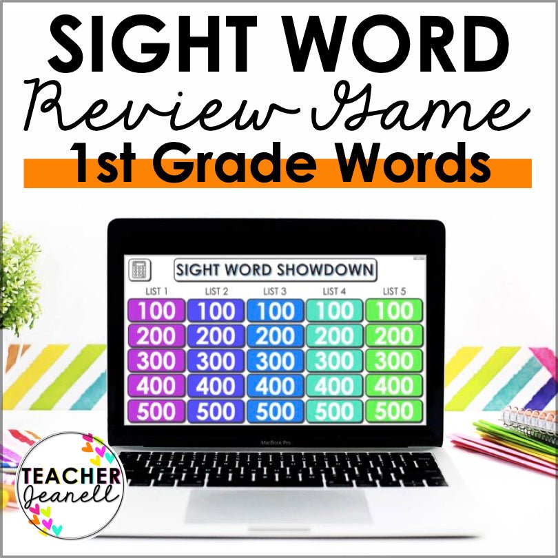 First Grade Sight Word Powerpoint Trivia Game | Phonemic Awareness Practice - Teacher Jeanell
