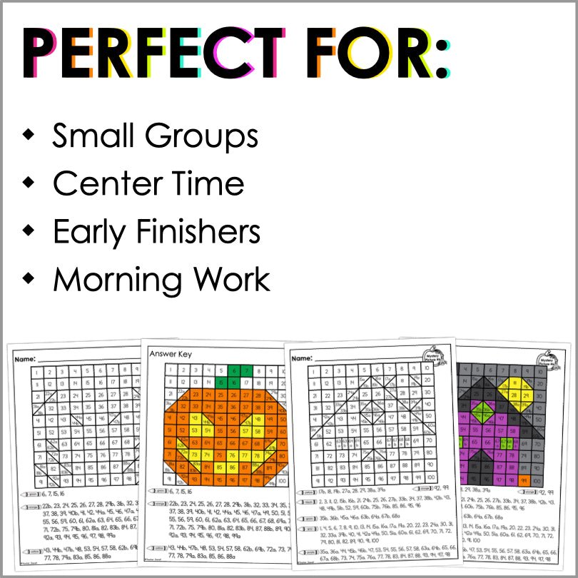 Halloween Mystery Picture Hundreds Chart - Teacher Jeanell