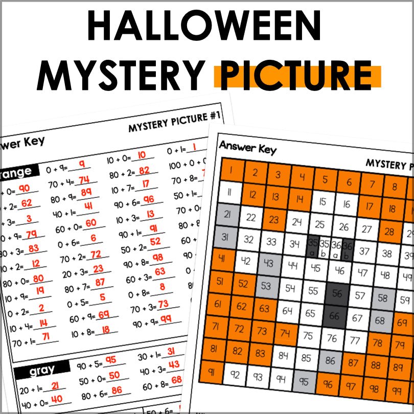 Halloween Place Value Mystery Picture | Halloween Math - Teacher Jeanell
