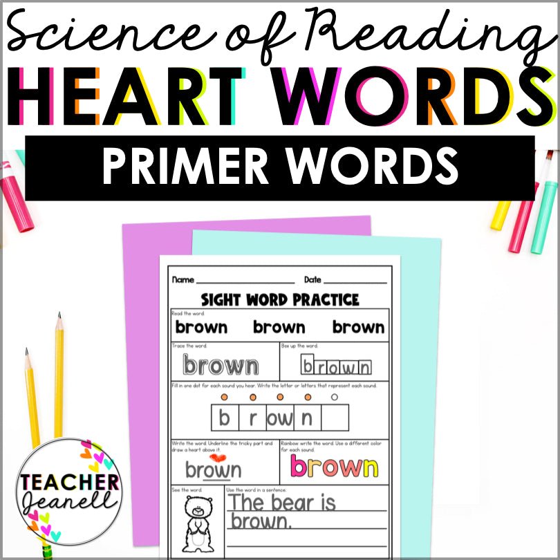 Heart Words Practice Primer | Word Mapping Science of Reading Aligned - Teacher Jeanell