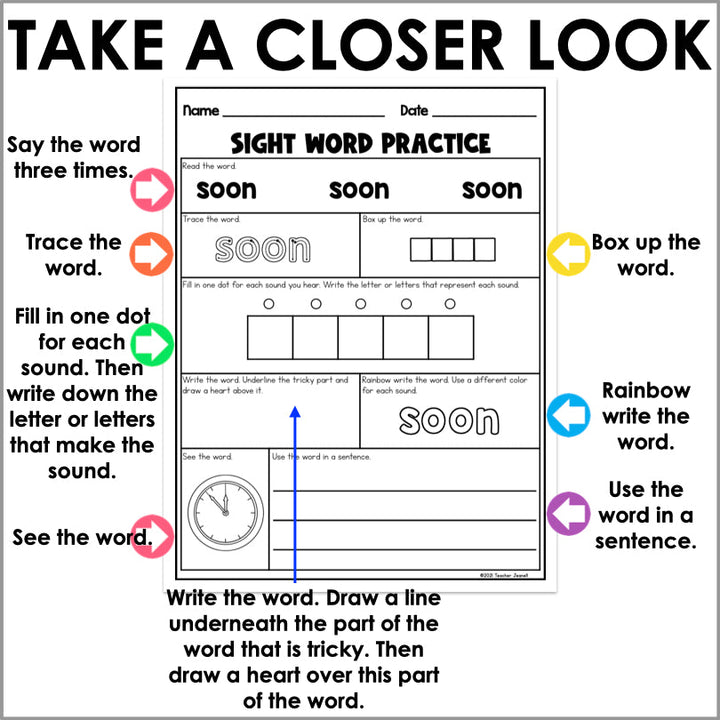Heart Words Practice Primer | Word Mapping Science of Reading Aligned - Teacher Jeanell