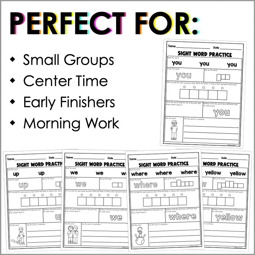 Heart Words PrePrimer Practice | Word Mapping - Teacher Jeanell