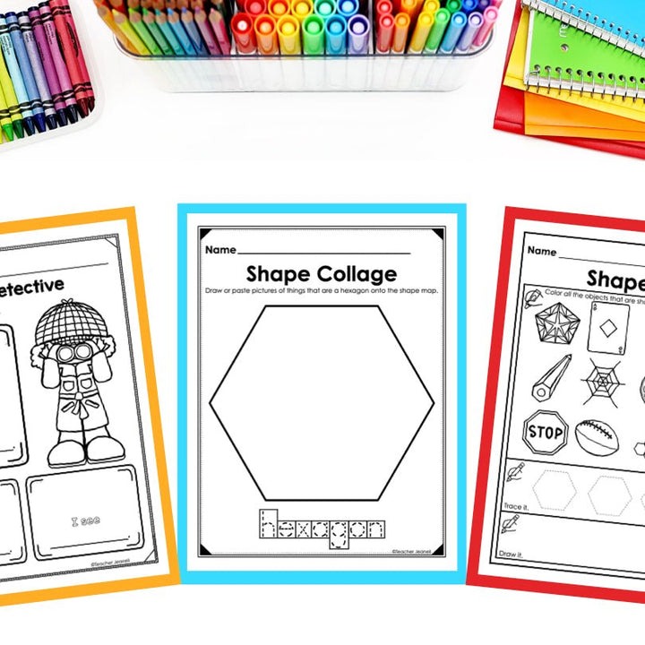 Hexagon | 2D Shapes Worksheets | Shape Recognition - Teacher Jeanell