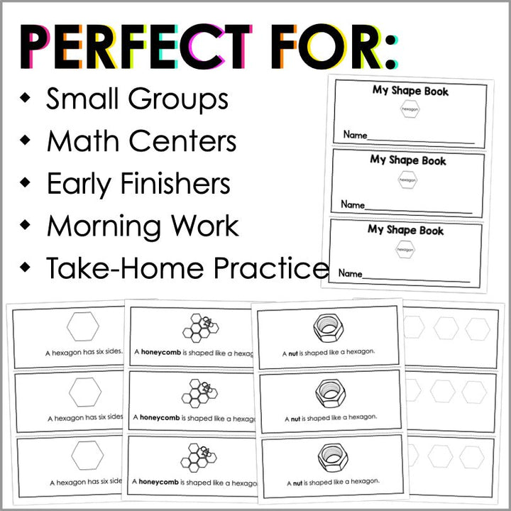 Hexagon | 2D Shapes Worksheets | Shape Recognition - Teacher Jeanell